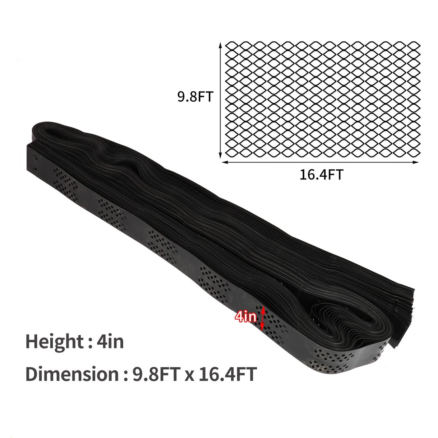 Baoz 4 Inch Thick Geo Grid Ground Grid 10X16.5 FT HDPE Honeycomb Geocell Permeable Paving Gravel fix Grid 1885 LBS per sq ft Strength for Slope Driveways, Parking Lots, Landscaping, Garden