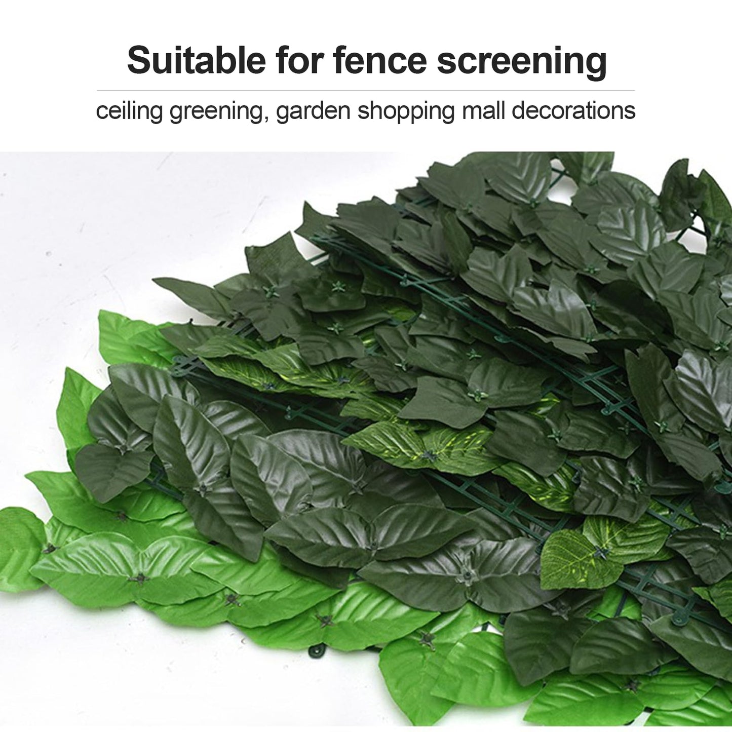 Esoes 2pcs Artificial Hedge Roll, Fence Screening Trellis with Artificial Leaves, Artificial Ivy Privacy Fence, Garden Screening for Balcony Garden Decoration-Dark Green(0.5M*1M)