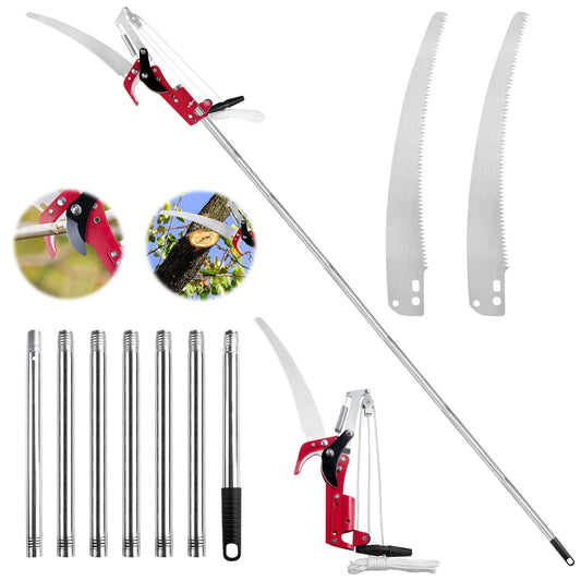 IHKFILAN Pole Pruning Saw，Telescopic Tree Pruning Saw，116 Inch Pruner with Extendable Handle，Lightweight Telescopic Tree Pruner Branch Cutters，Pruning High Branches, Twigs at Forest Yard Garden Patios