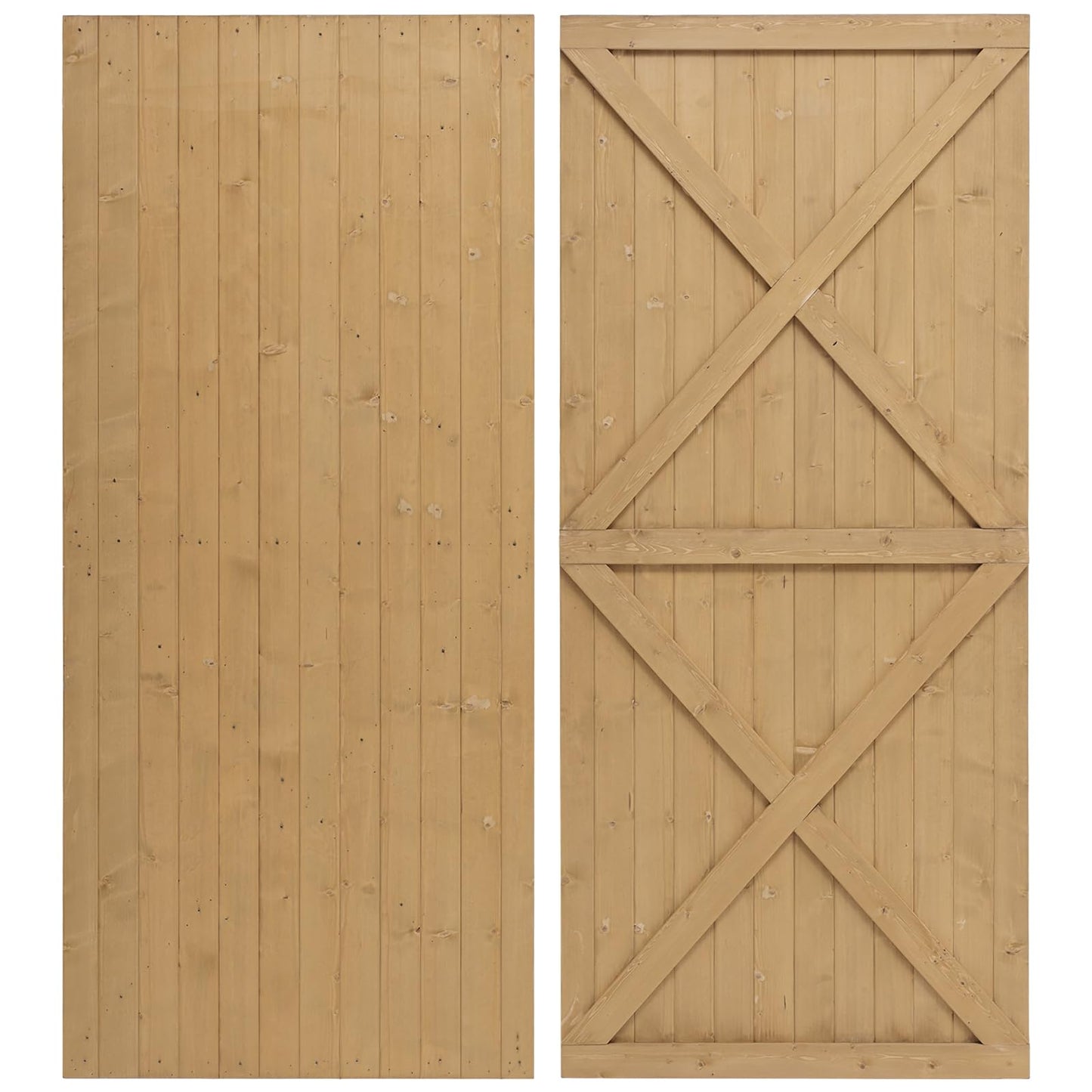 DKIEI Wooden Garden Gate, 183x100 cm Wooden Gate for Garden, 2.5cm Thickness Fully Framed Wood Door with Latch and 3 Hinges for Pathway Garden Entrance, Farm House, Pasture