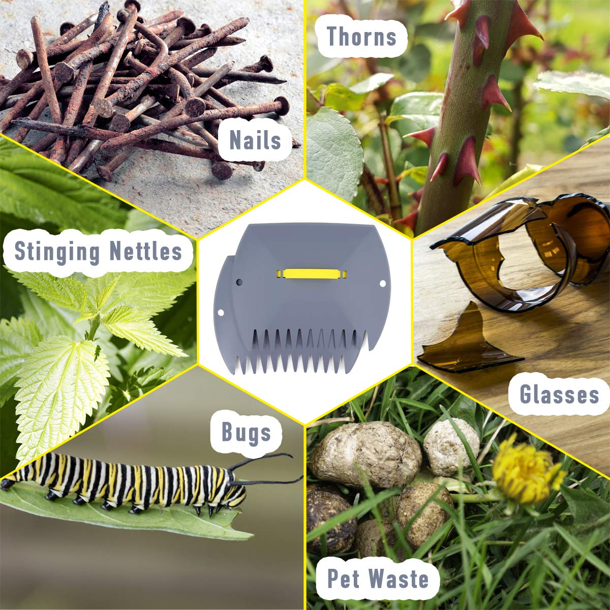 Jardineer Garden Leaf Scoops Yard, Leaf Grabber Claws Lightweight, Yard Rake Grabber - Removal of Grass, Lawn Clippings, Twigs or Debris (2 Pack)