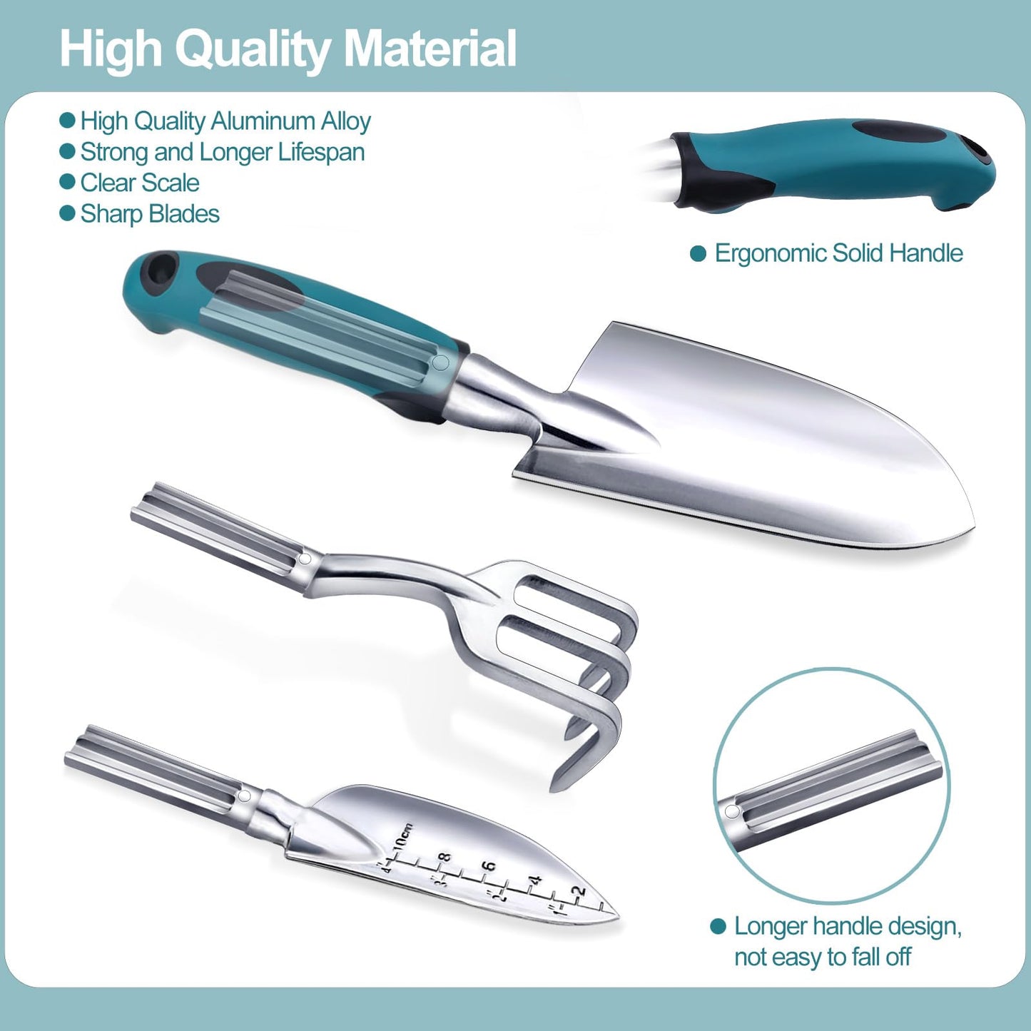 Kynup Garden Tools Set, 7 Pieces Gardening Hand Tools, Rust-Proof Gift Set with Durable Storage Tote, Ergonomic Anti-slip Handle, Ideal Gardening Gifts for Women & Men