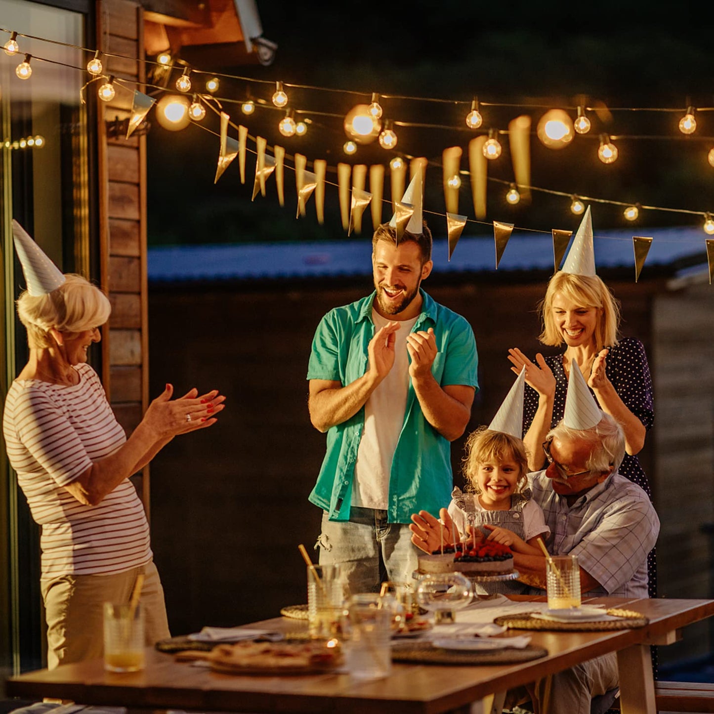 Garden String Lights, 30M/100FT IP45 Waterproof Led Festoon Lights Outdoor, 50-2 Indoor Outdoor Globe Led String Bulbs for Garden, Pergola, Yard, Wedding, Christmas, Backyard, Terrace, Party, Patio