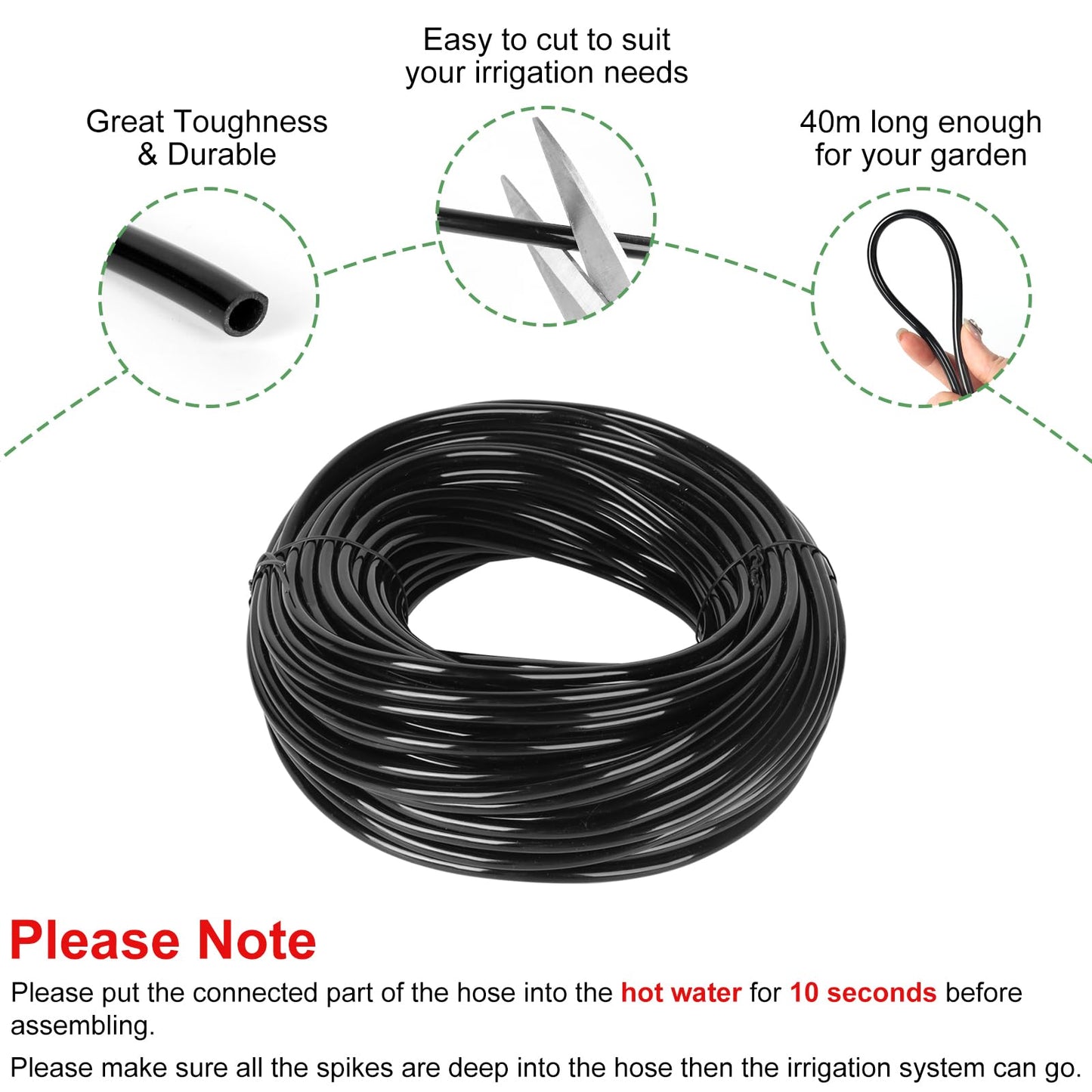 Ulable Irrigation System Kit 40m/131ft Greenhouse Micro Automatic Watering System Drip Irrigation Hose-158PCS Self Watering System for plants DIY Plant Watering Devices for Garden, Lawn, Patio