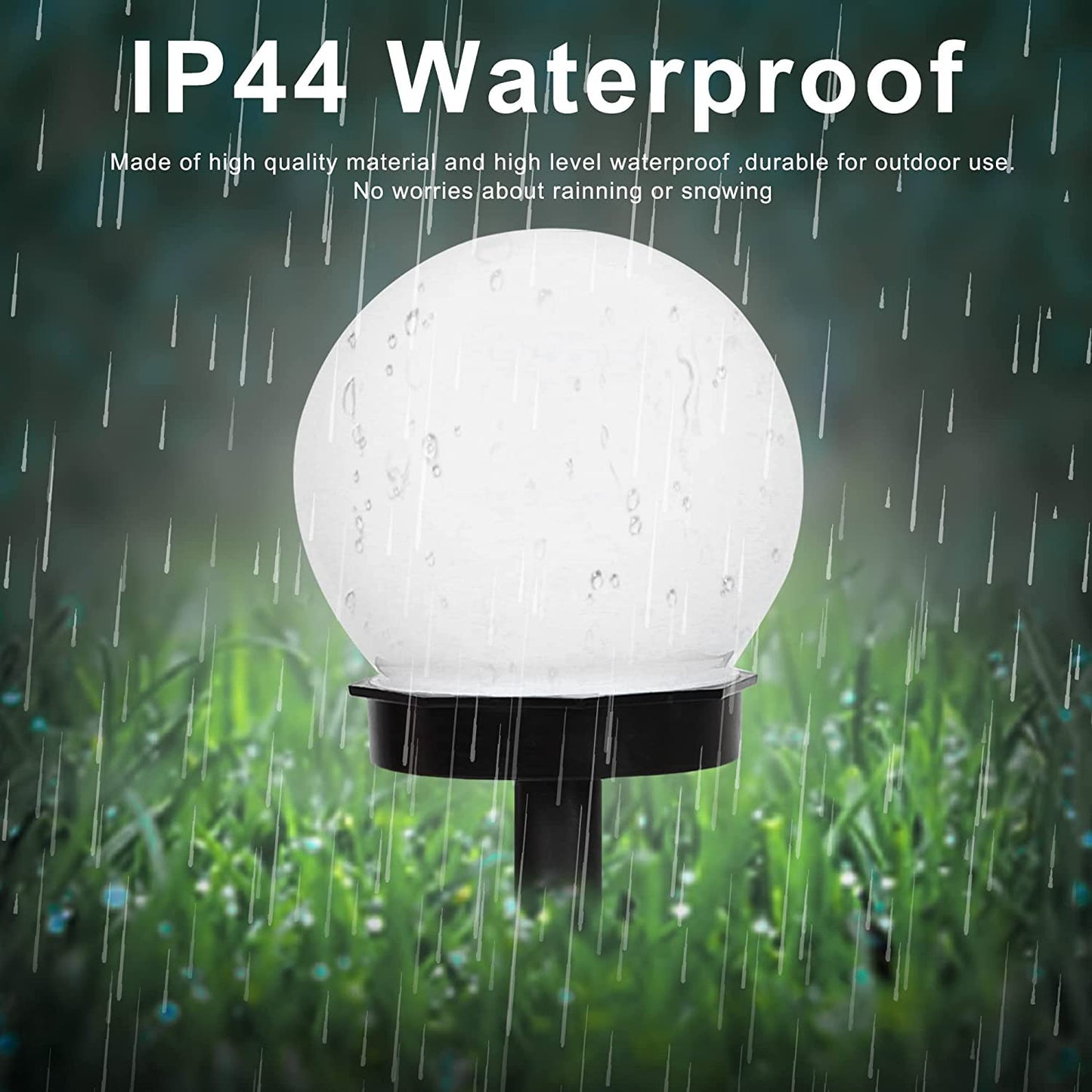 FLOWood Solar Lights Outdoor Garden, 6 Pack Solar Globe Lights Outdoor Globe Stake Light Garden Path Lighting for Garden, Cold White (QXD-6pcs), Kalt