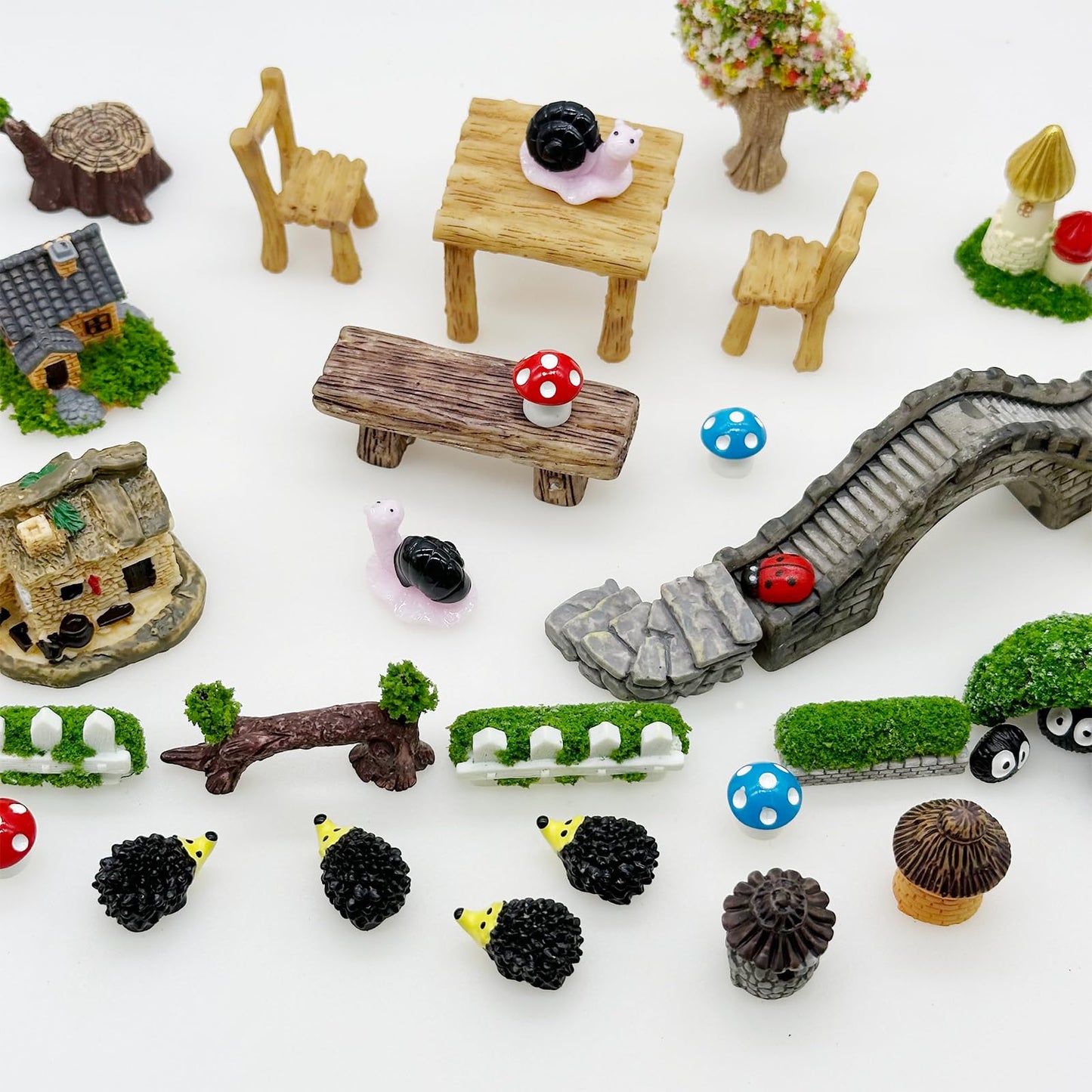 Cayway 83 PCS Fairy Garden Accessories Outdoor, Fairy Garden Supplies Micro Landscape Decoration, Mixed Model Trees for DIY Craft Garden Decoration