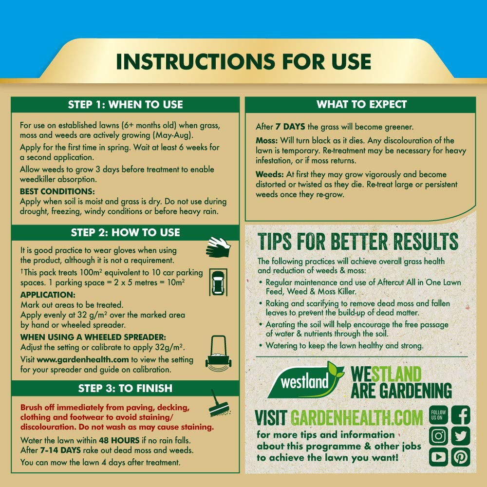 Aftercut 20400459 All In One Lawn Feed, Weed and Moss Killer Even-Flo Spreader, 80 m2, 2.56 kg, Natural