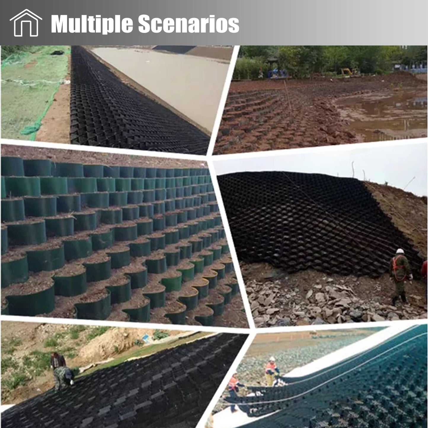 Geogrid Ground Grid Paver For Stabilization, HDPE Cellular Paving Permeable System Light Truck RV Parking, Heavy Duty Grass Pea Gravel Soil Concrete Grid Mat ( Color : WxL , Size : 6X10m/19.7X32.8ft )