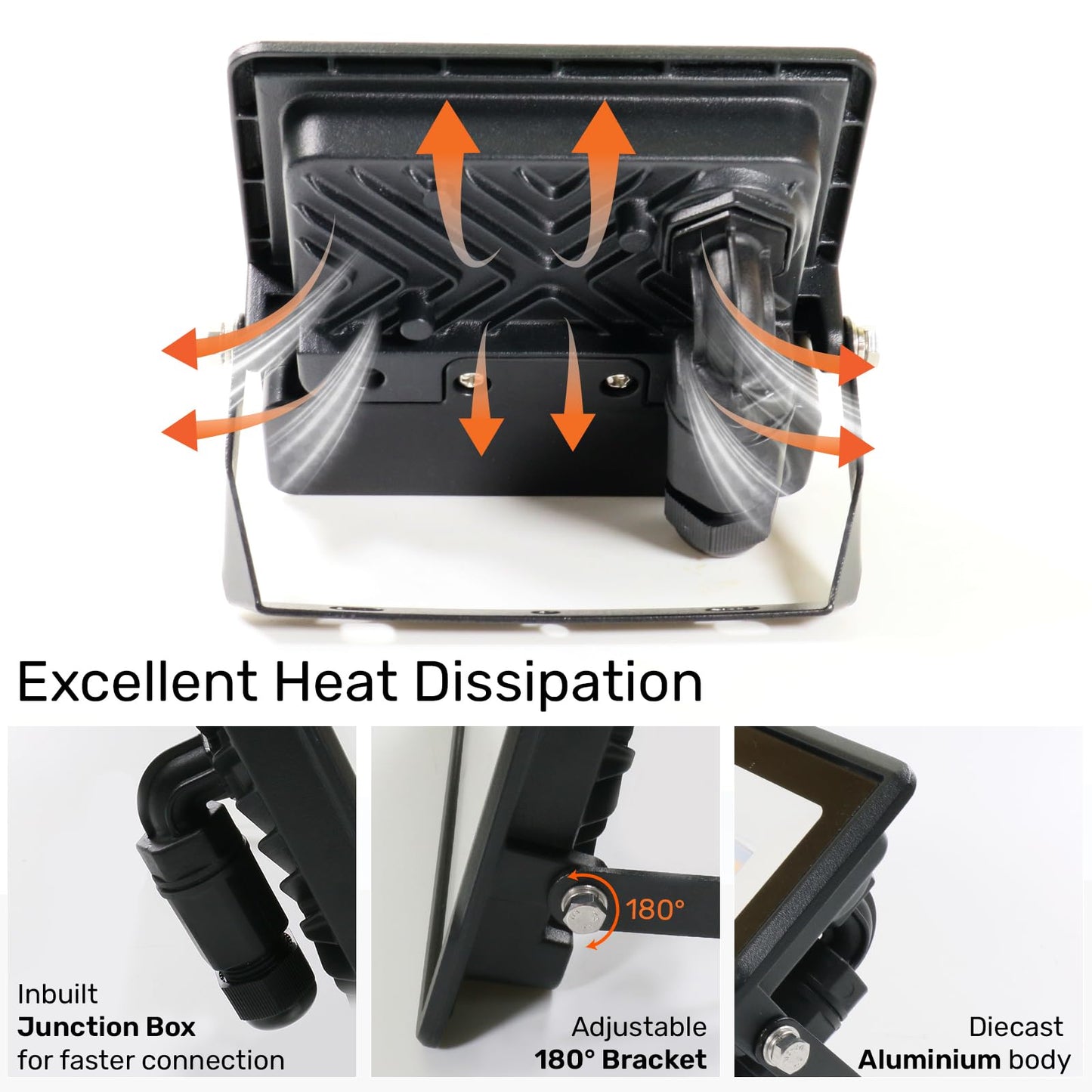 paul russells 10W Outdoor Motion Sensor Security Light – 6500K Daylight White, 1000 Lumen PIR Floodlight, IP65 Waterproof, Ultra-Thin Design, Ideal for Forecourt, Backyard, Garages, Garden and More