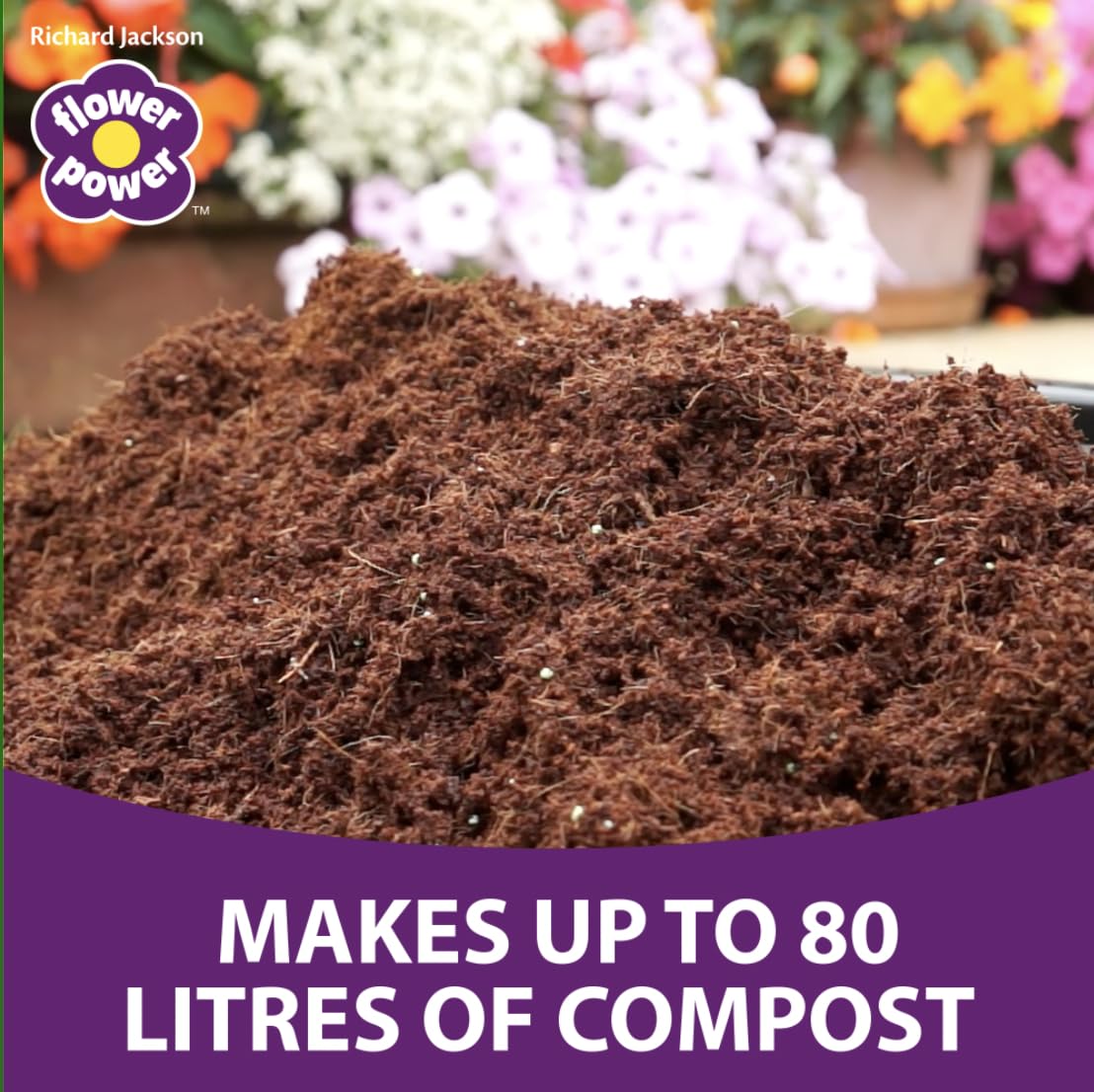 Richard Jackson's Easy Compost Coir Compost Enriched With Long Lasting Fertiliser, 8X 10L Blocks Makes Up To 80L