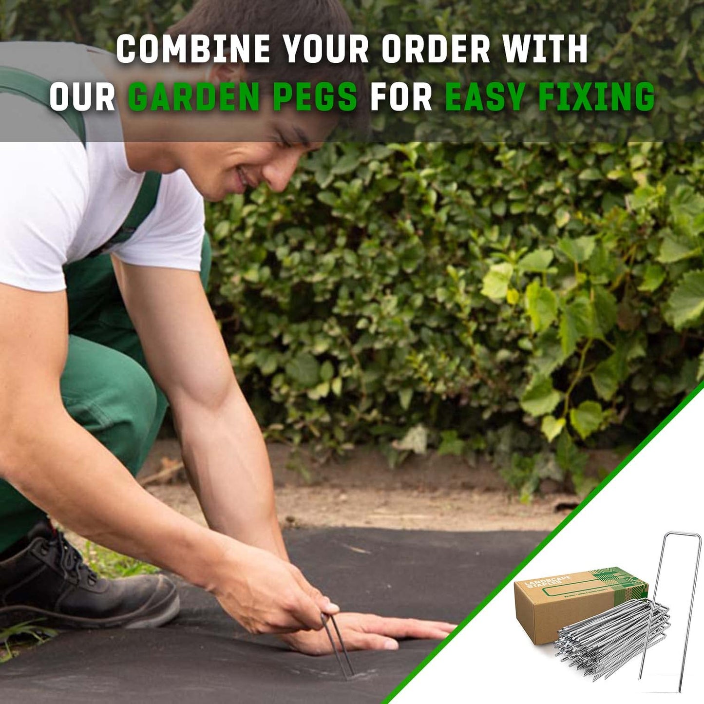 GardenGloss 50m2 Weed Control Membrane Heavy Duty (150gsm) - Water Permeable and Tearproof Weed Barrier Fabric - Weed Control Fabric with High UV-Stabilisation (50m x 1m, Roll)