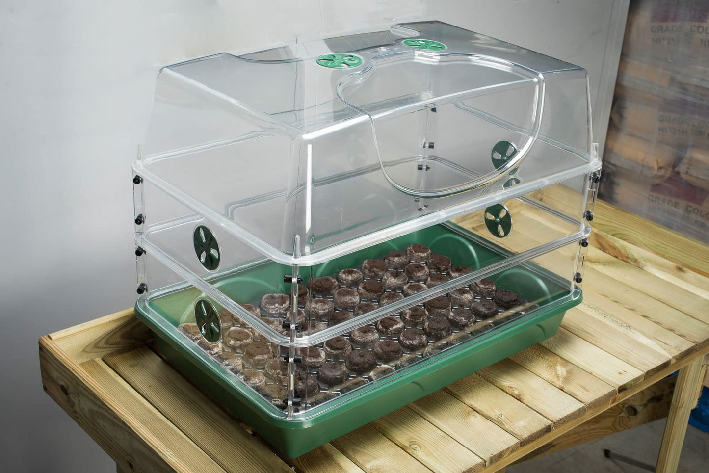 EarlyGrow MPL50123 Original Large Shatter Proof Propagator with Vented Height Extender Set (Large w/Two Extender Sets)