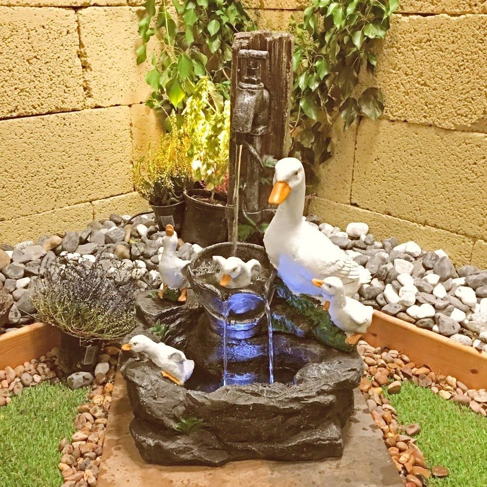Tranquility Duck Family Animal Mains Powered Water Feature,Waterfall, Water Fountain, Garden Decoration, Garden Feature