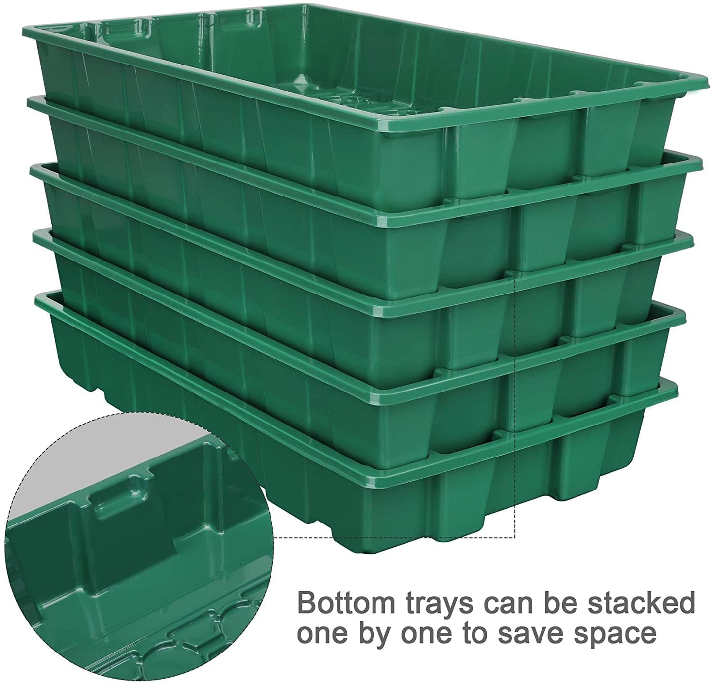 MIXC Seed Trays Propagator for Plants Greenhouse 5 Pack Garland Propagators with Lids 200 Cell Seedling Tray Growing Pots Trays Plant Germination Kit Plastic Propagating Set for Garden