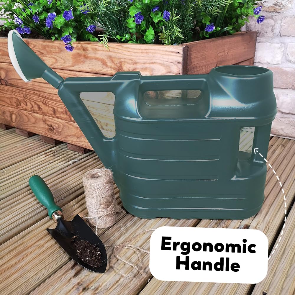 ANGIX 6.5L Watering Can with Sprinkler Head for Indoor & Outdoor Gardening with Double Handles | 6.5L Plastic Plant Watering Can for Houseplant Watering Cans - Green (6.5 Ltr)