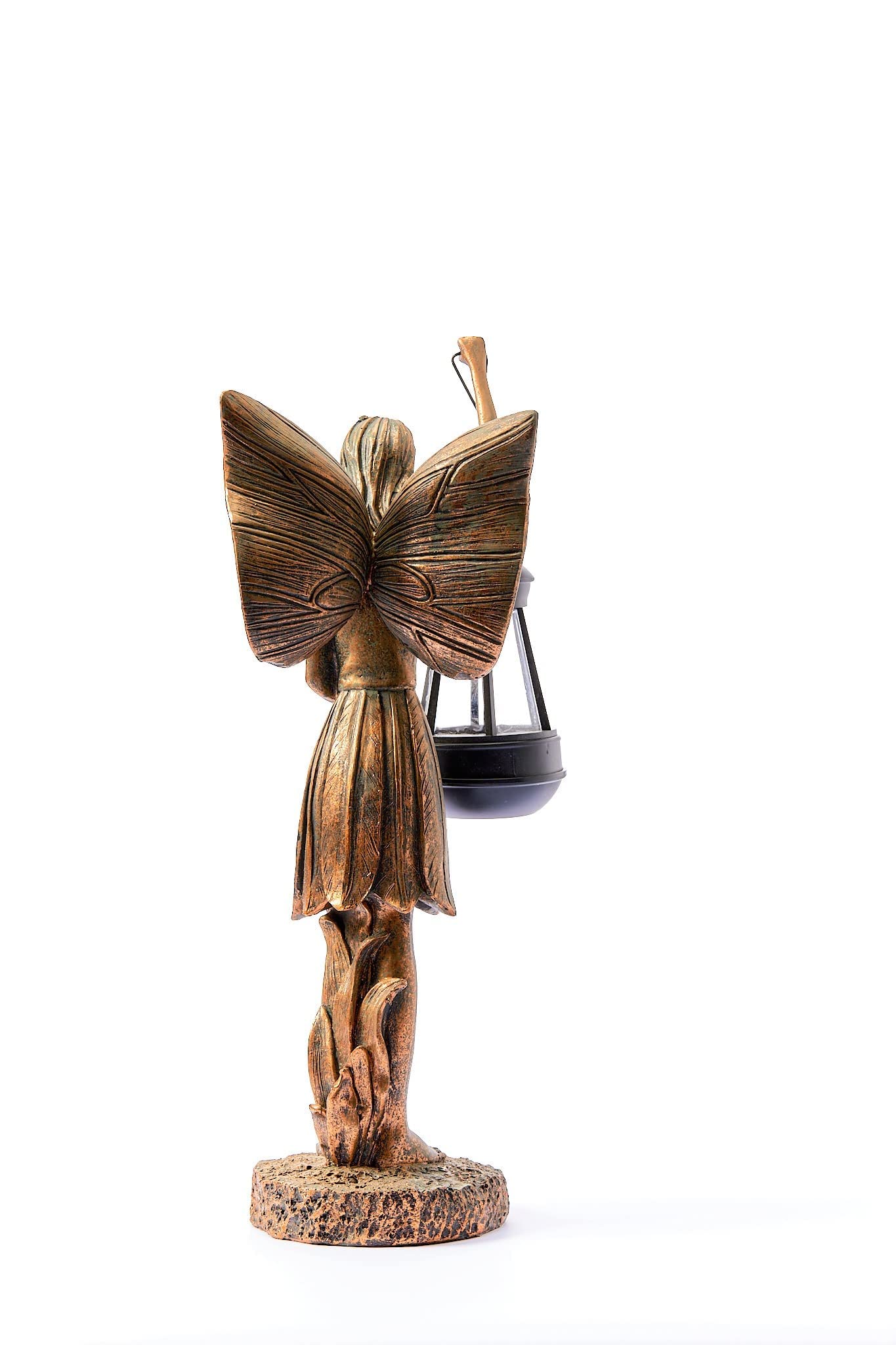 Solar Powered Garden Fairy Ornament Lantern Outdoor Light Up LED Home Decorative Décor Figurine Accessories for Pathway Lawn Yard patio Grass Balcony