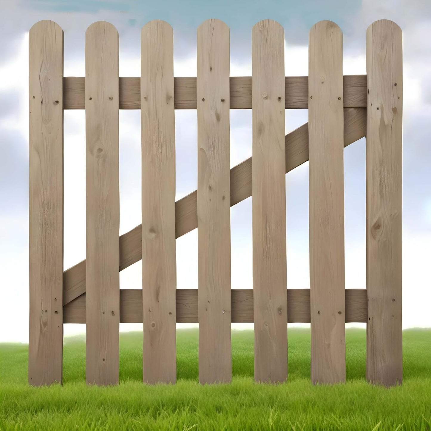 Wooden Picket Garden Gate hand built, Pedestrian Gate Wooden Pressure Treated, Outdoor Space Stylish Garden Gates (90cm High x 83cm Wide x 6cm Deep)