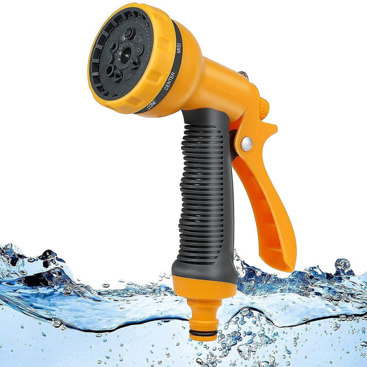 Garden Hose Pipe Spray Gun,10 Adjustable Patterns Hose Nozzle, High-Pressure Anti-Slip Water Gun for Plants & Lawns Watering, Car & Bike Washing and Pets Bathing