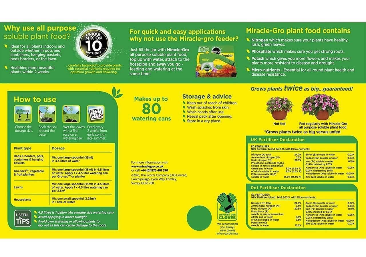 Miracle Gro All Purpose Soluble Plant Food 1kg - 20% Extra Free