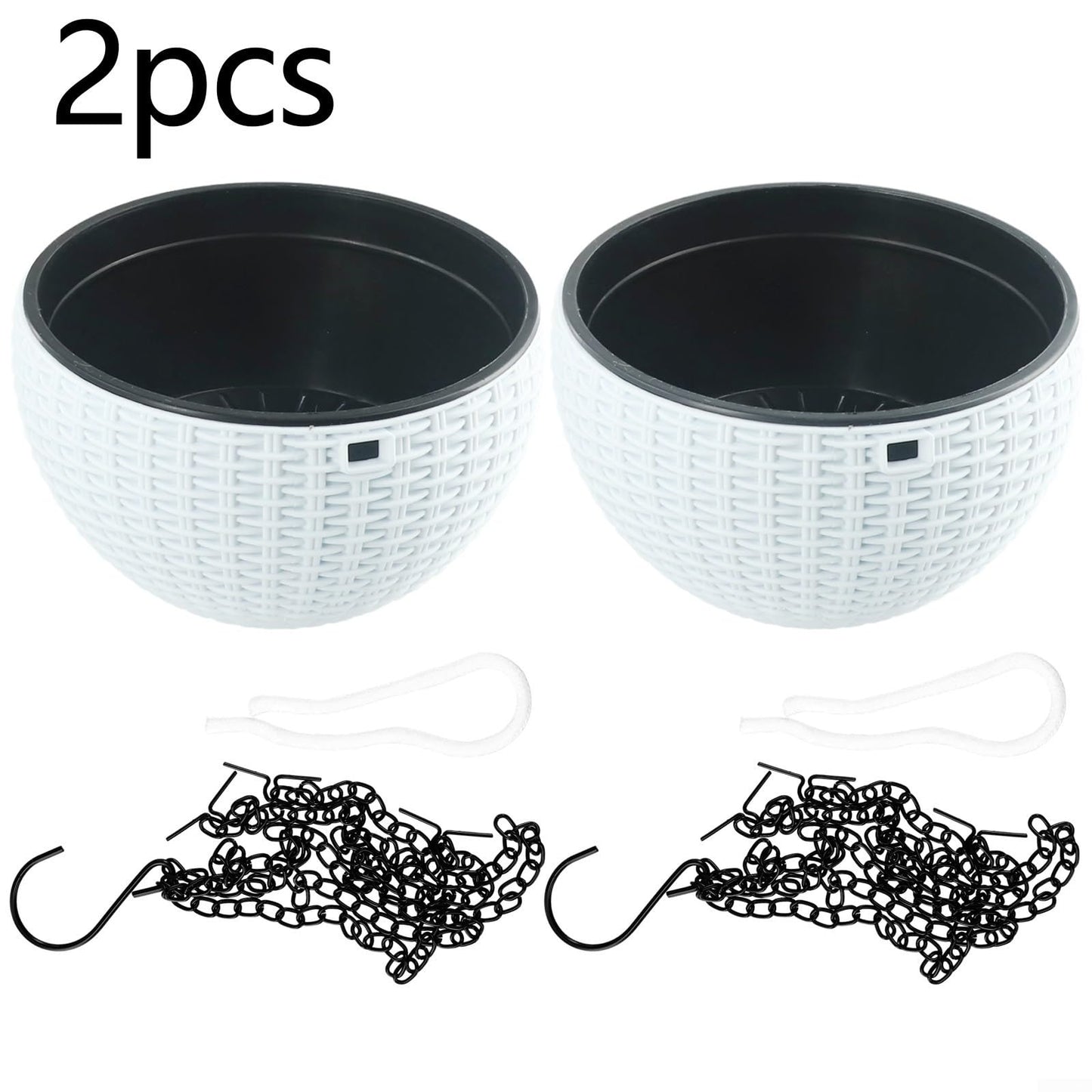 URPIZY Hanging Basket Planters, 2pcs Self Watering Pots Perfect for Home Decor
