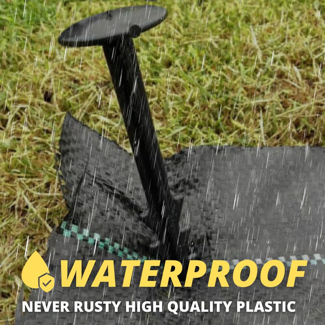 Garden Mile® 100 Heavy Duty Plastic Weed Control Fabric Ground Securing Pegs