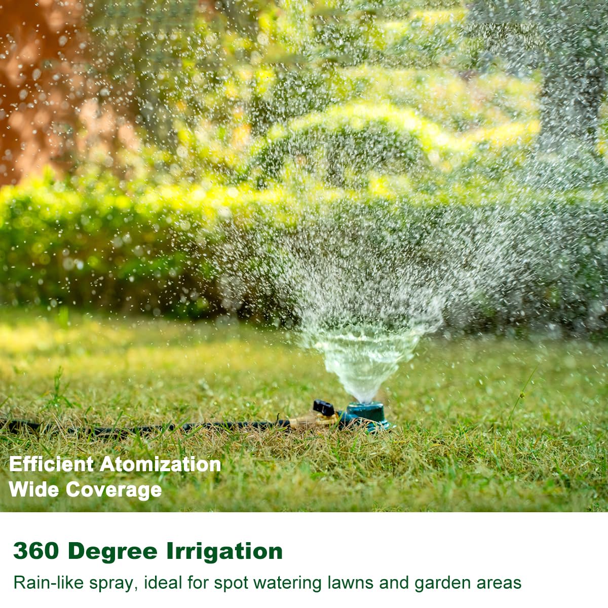 FANHAO 2 Pack Metal Lawn Sprinkler for Yard, Automatic Garden Sprinkler Heavy Duty Lawn Irrigation System, 360 Degree Small to Medium Area Coverage for Lawn Grass Patio Garden Irrigation