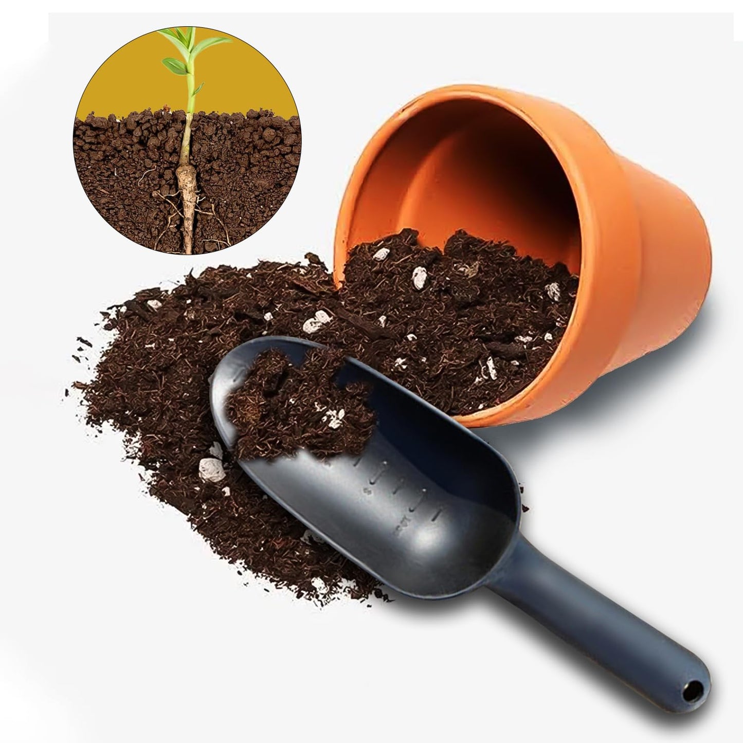 NAUZE 2Pieces Gardening Hand Trowel Black Plastic Gardening Supply Gardening Tool Growing Soil Scoop Garden Trowel for Garden Plant