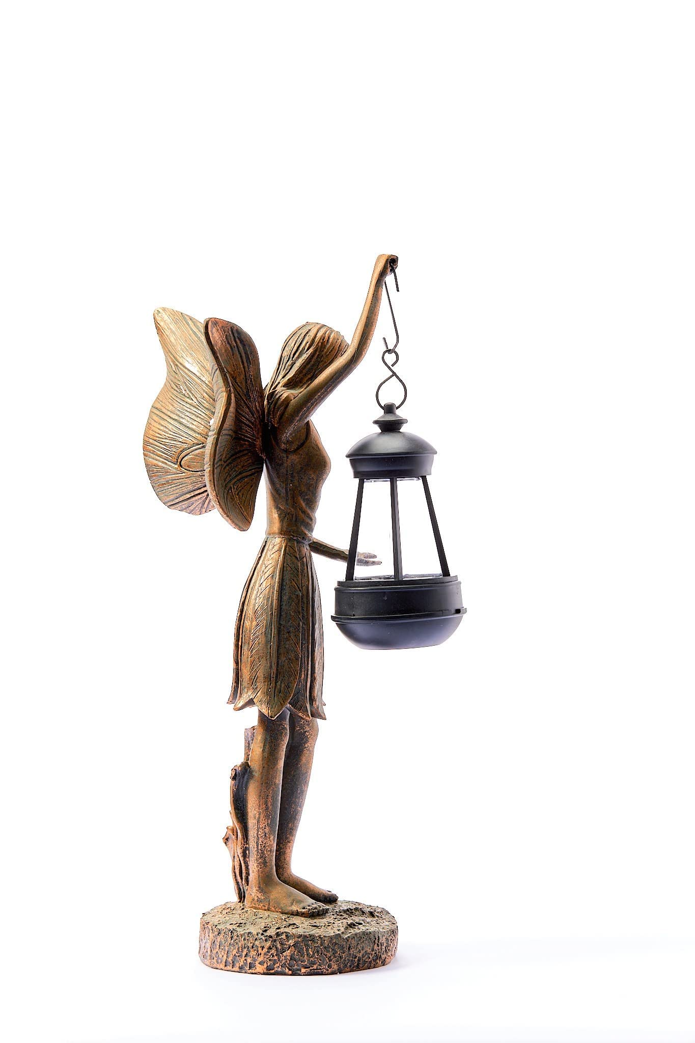 Solar Powered Garden Fairy Ornament Lantern Outdoor Light Up LED Home Decorative Décor Figurine Accessories for Pathway Lawn Yard patio Grass Balcony