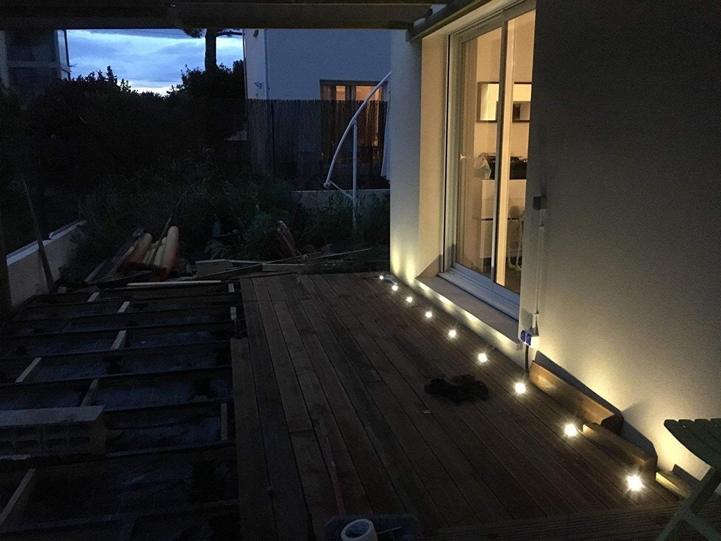 INDARUN Warm White Led Decking Lights Waterproof IP67 0.6W Ø30MM - Lighting for Terrace/Patio/Path/Wall/Garden/Decoration, 6 Packs
