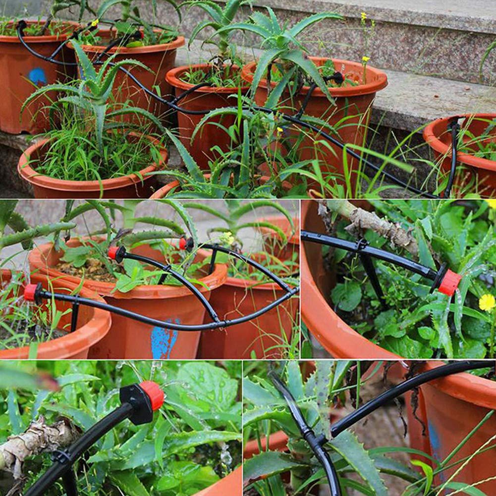 Garden Irrigation System,100ft /30M Micro Drip Irrigation Kit,DIY Plant Atomizing Nozzles Drippers Watering Drip Kit,Heavy Duty Tube Watering Tubing Hose Kit for Greenhouse,Flower Bed,Patio,Lawn