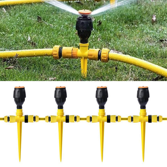 Monsully 4 Pcs Garden Sprinklers, Automatic 360° Rotating Lawn Water Sprinkler, Adjustable Garden Irrigation for Plants, Flowers, Veggies, Grass