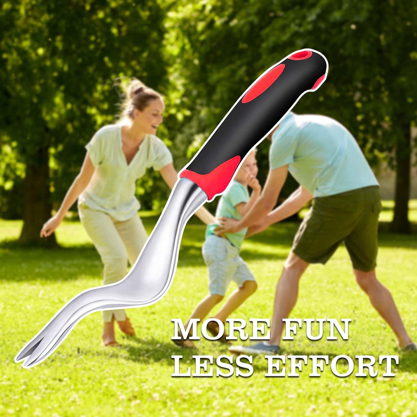 Hand Weeder Tool for Garden, Weed Puller Tool with Rubber Handle, V-Shaped Forks Manual Weeders, Lawn Care Uprooting Weeding Tools for Gardening, Yard, Farm Easy Removal Weeds Roots