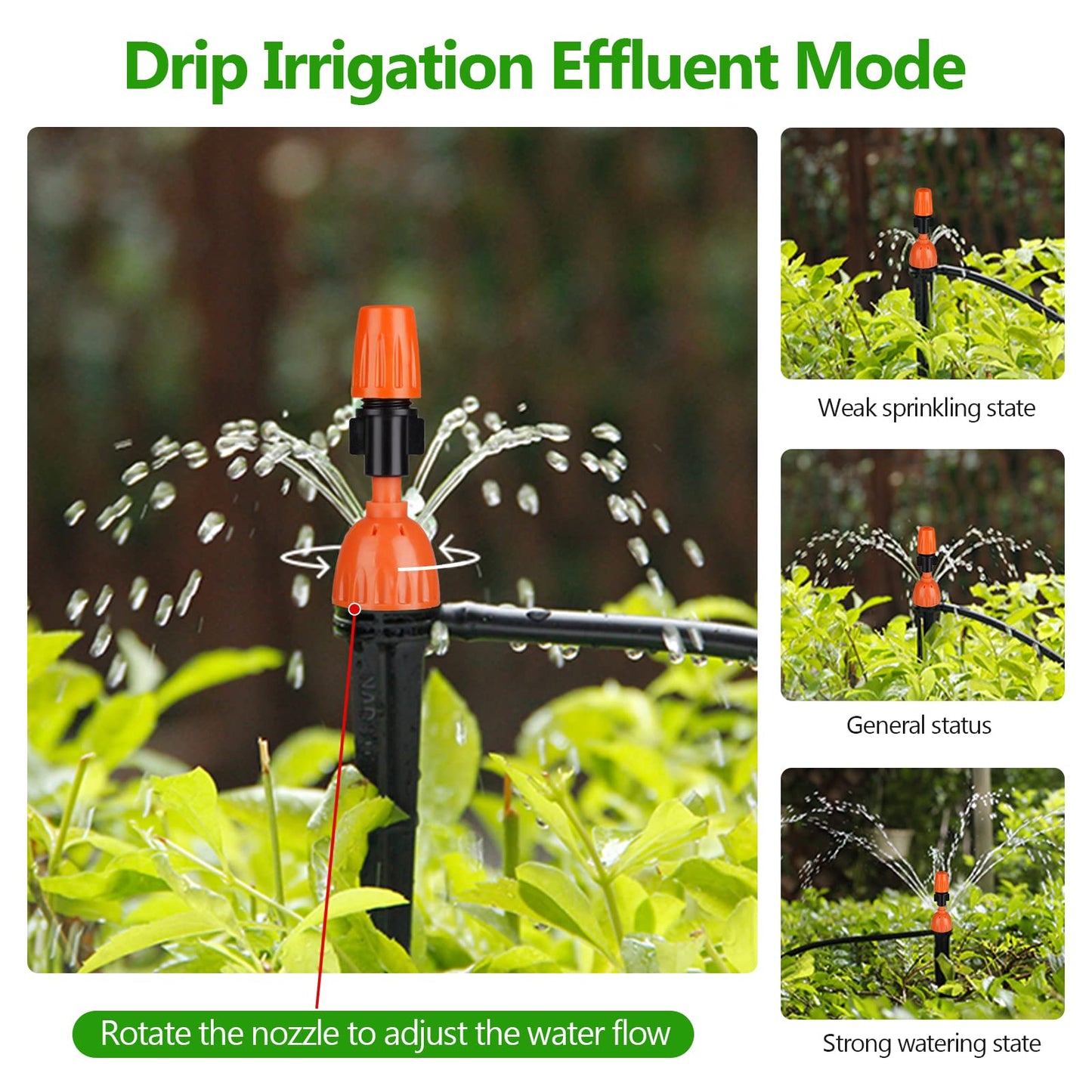 Drip Irrigation System, 280 Pcs Micro Drip Irrigation Kit, 147FT/45m Drip Irrigation Hose with Adjustable Nozzle Dripper Sprayer, Automatic Irrigation Garden Plant Watering Kit for Lawn, Garden, Patio