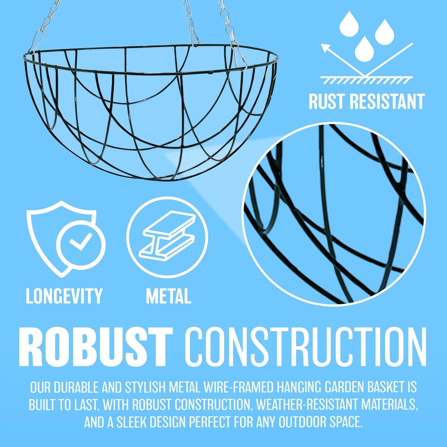 BARGAINSGALORE Set of 2 Natural Hanging Basket - Decorative Flower Plant Pot, Garden | Flower Plant, Pot Garden for Indoor & Outdoor, Home, Garden, Patio, Balcony