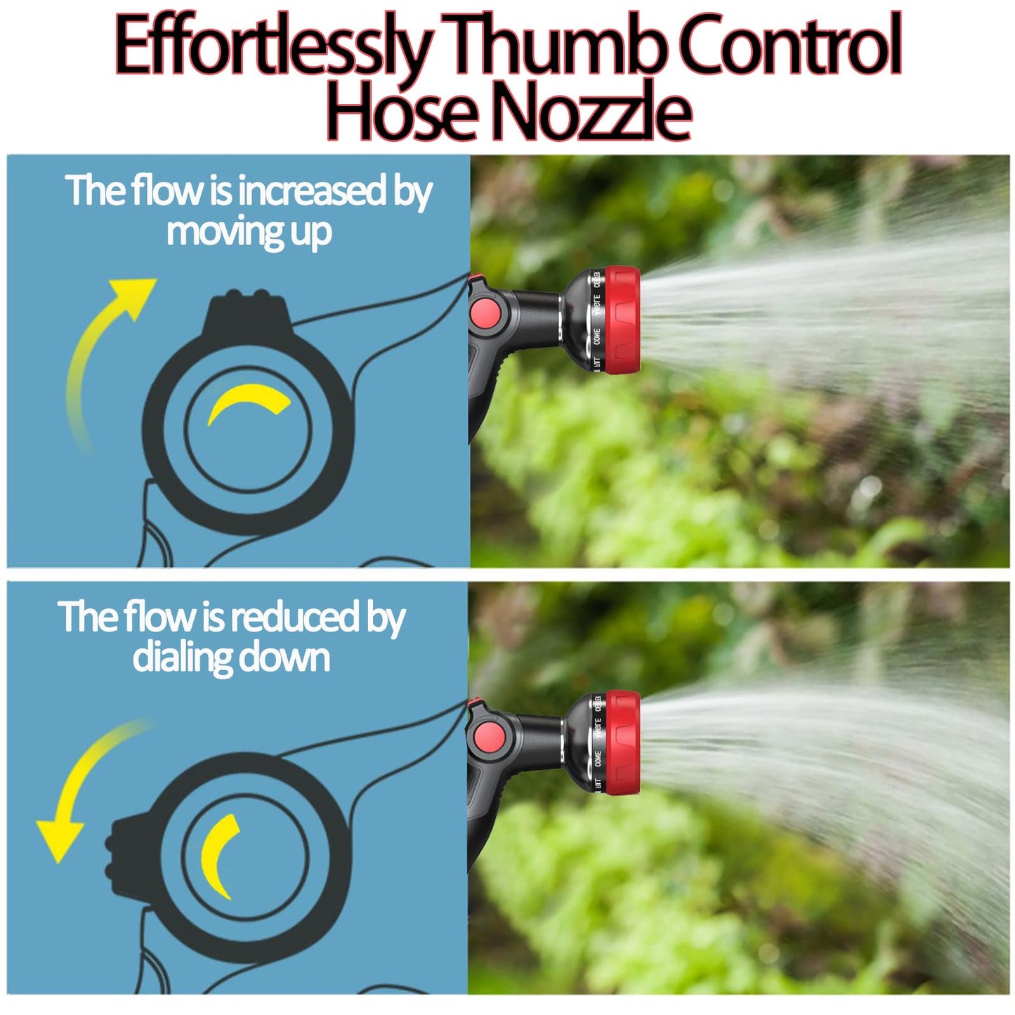 Hose Pipe Spray Gun 10 Adjustable Patterns Garden Hose Spray Gun Premium Hose Nozzle with Thumb Control Design Garden Hose Gun for Garden & Lawns