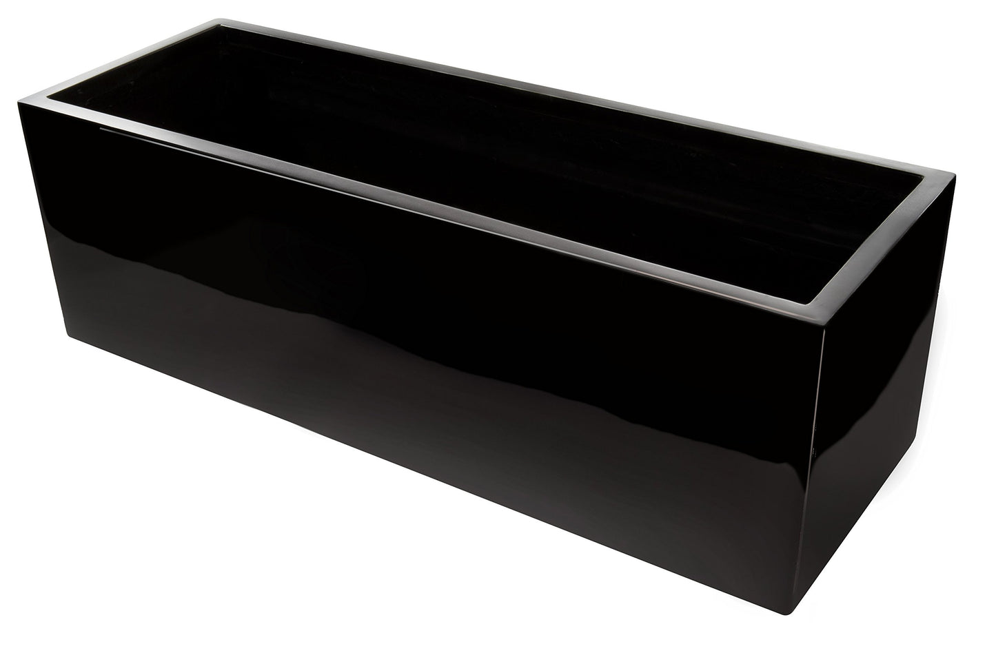 Primrose Fibreglass Trough Outdoor Planter Black Gel Coat Large 120cm x 40cm (47.2in x 15.75in)