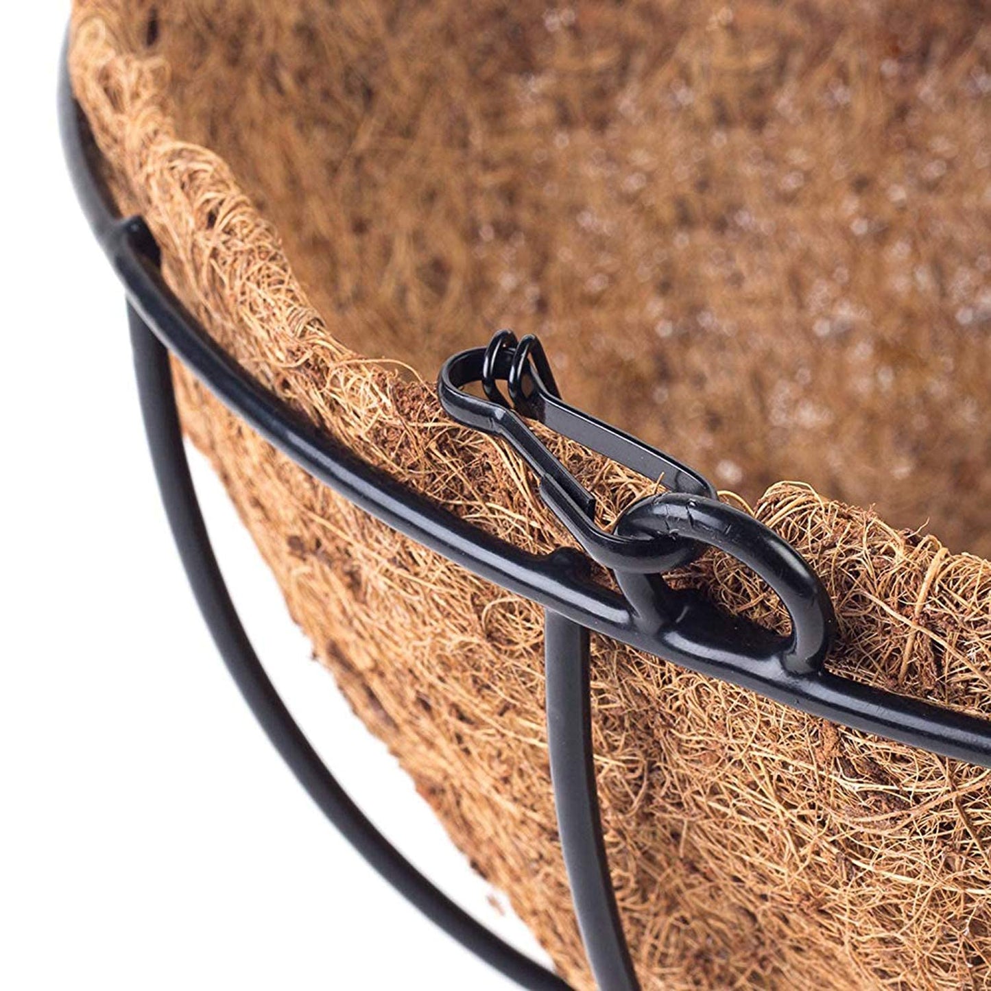 Tosnail 3 Pack Metal Hanging Planter Basket with Coco Coir Liner, Round Hanging Flower Plant Pot Metal Wire Plant Basket for Indoor Outdoor Garden Porch Decoration, 25cm