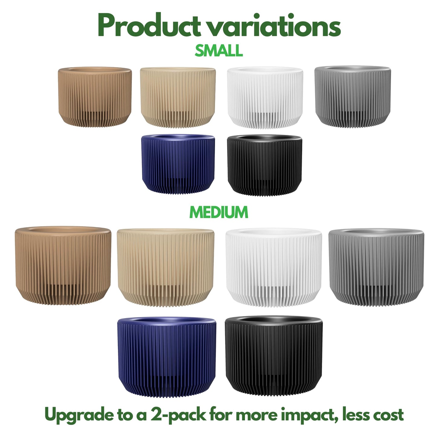 SPACE & Co. PACHA 11cm Small Indoor Planter – Black – Made in UK – Includes Inner Pot for Healthier Plants – Lightweight & Durable Plastic – Modern Round Design (1 Pack)