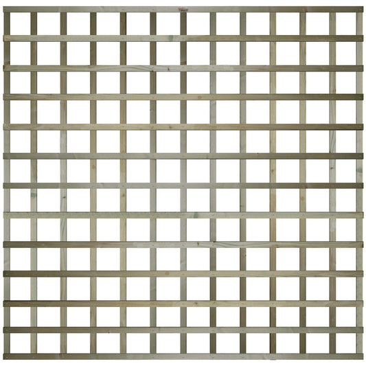 Premier Garden Standard Trellis Panels 120mm Squares Flat Design Width: 6ft (183cm) x Height: 6ft (180cm) Fence Panel Topper Wall Art Plant Growing Vine Trellis Panels