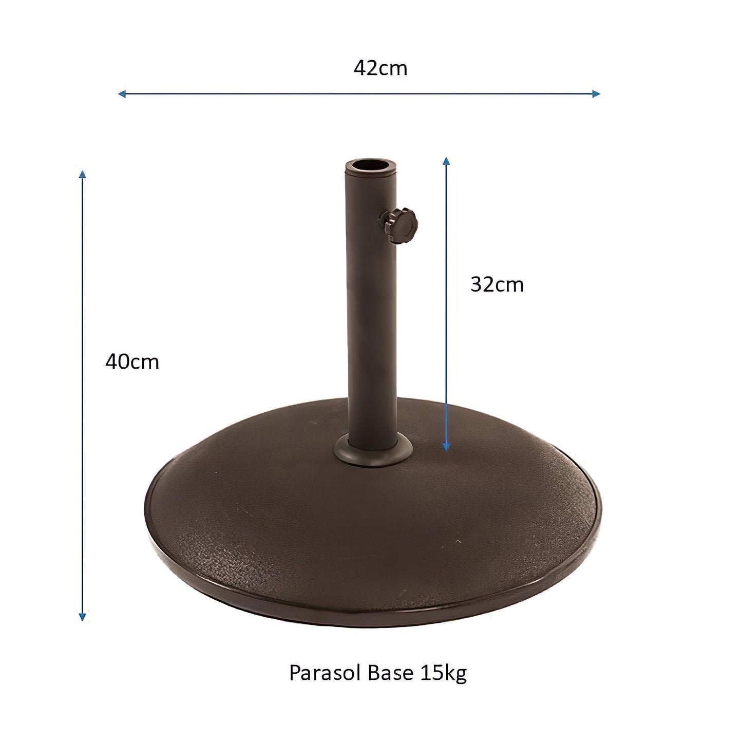 BrackenStyle Wooden Garden Parasol – Pully Operated and Machine Washable Garden Umbrella – 11 Colours - 15kg Black Concrete Base Included (Green)