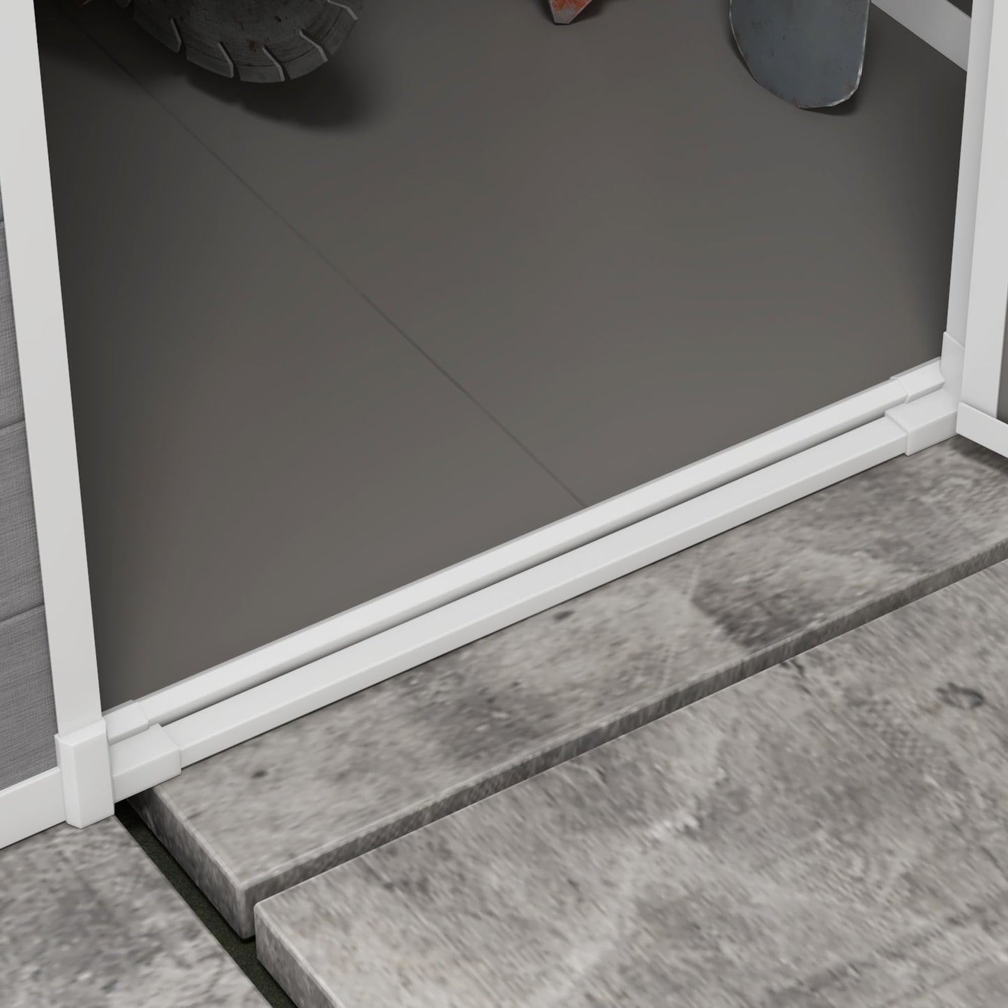 Outsunny 4 x 5FT Plastic Garden Shed, Lean to Shed, Lockable Tool Storage House with Window, Vent and Plastic Roof, Grey