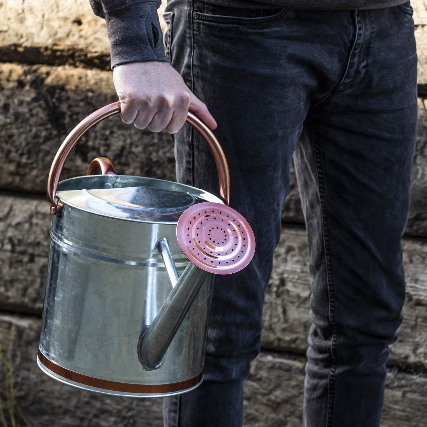 Woodside 9L Metal Watering Can - Silver