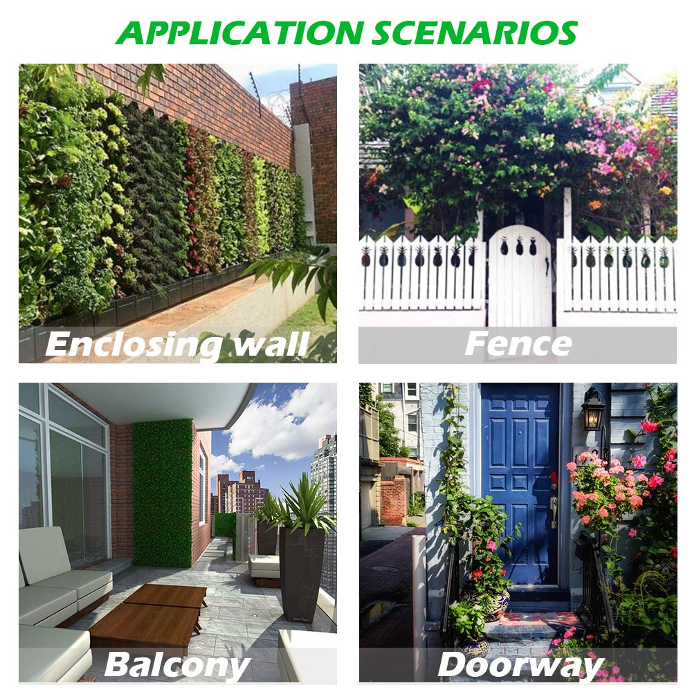 WHATWEARS Hanging Planting Grow Bags, 18 Pockets Hanging Vertical Wall Planter Wall Mounted Grow Bag Outdoor Indoor Gardening Vertical Greening Flower Container, Planting Bags(1.0 m × 0.5 m, Black)