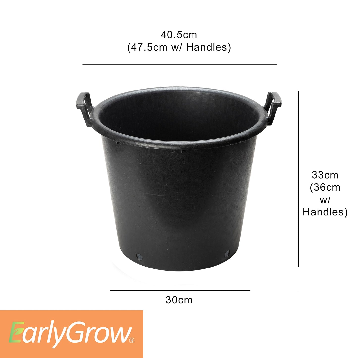 EarlyGrow 2-Pack 30L Heavy Duty Plant Pots Plastic Planters Large Container Bucket with Handles for Outdoor Garden Plants, Potatoes, Flowers, Vegetables & Trees
