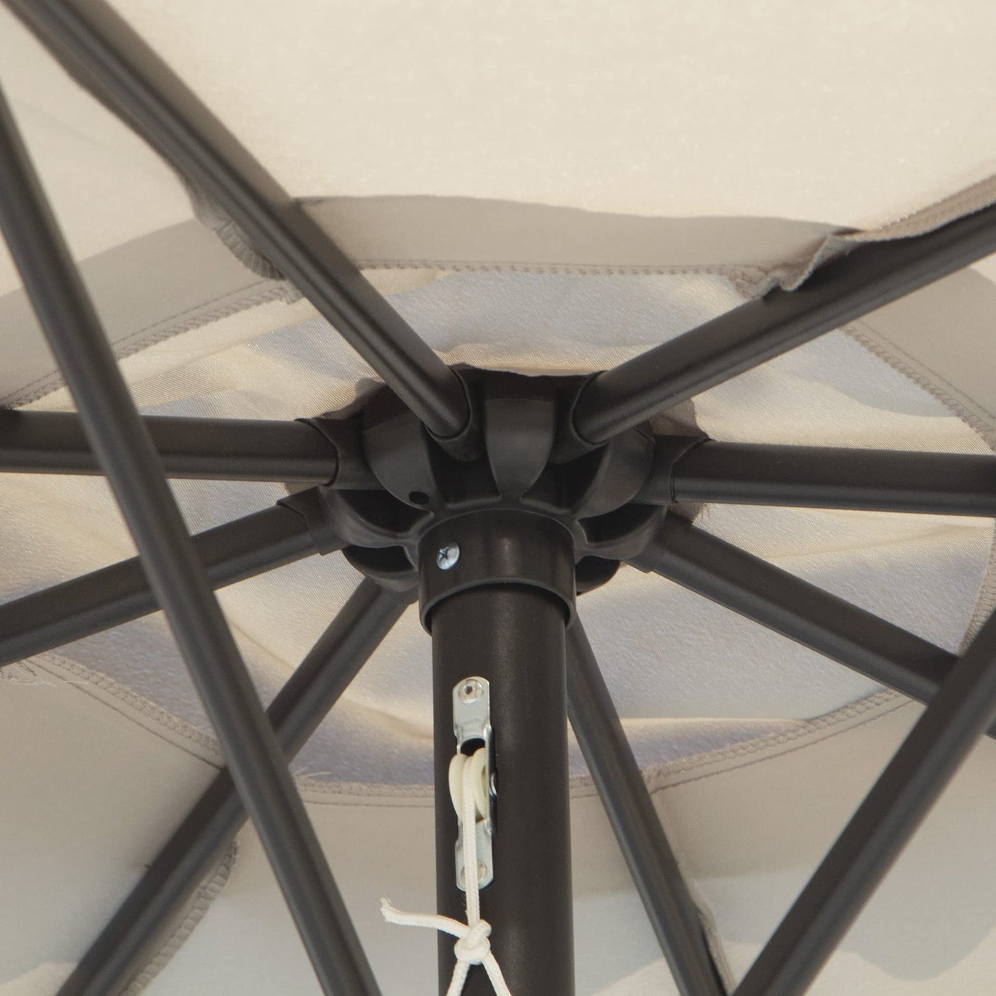 Outsunny 3(m) Garden Parasol Umbrellas, Outdoor Sun Shade with 8 Ribs, Tilt and Crank Handle for Balcony, Bench, Garden, Light Grey