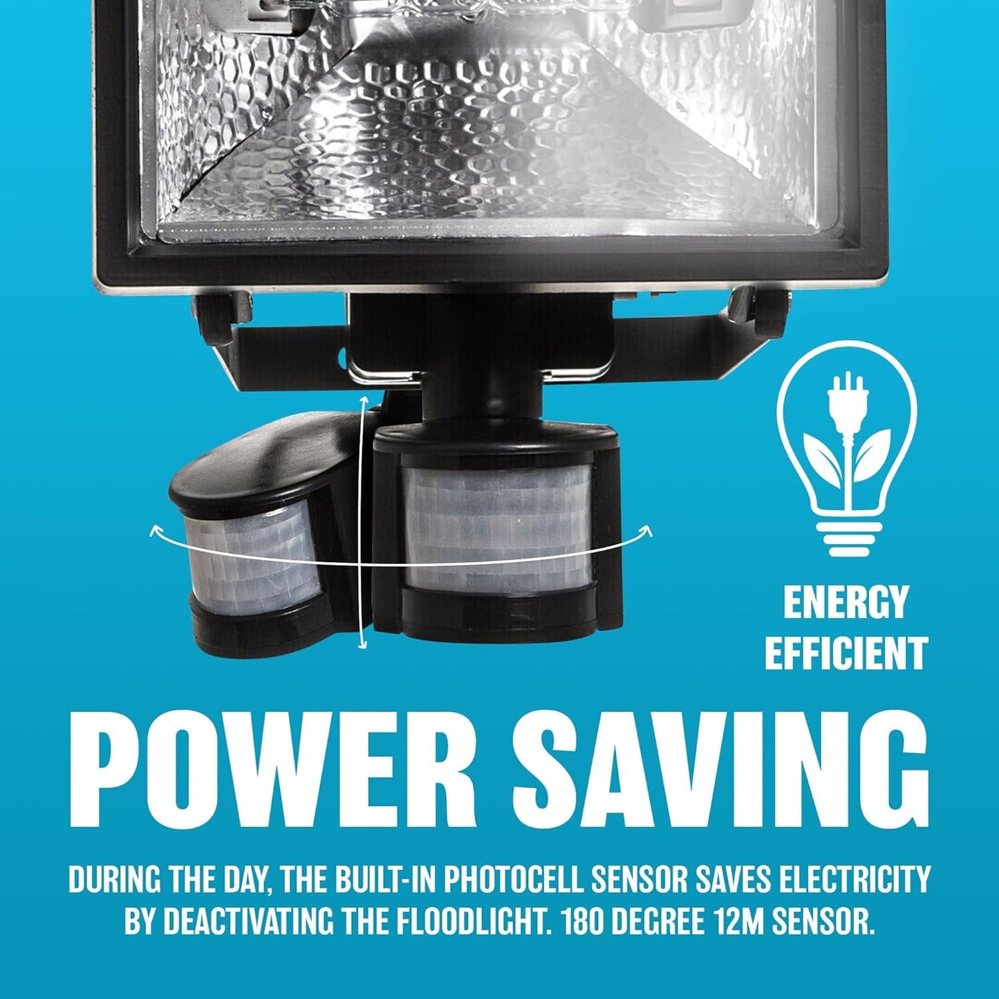 150W Security Flood Light with Sensor - Outdoor Halogen Light, Suitable for Gardens, Garage, Forecourt | PIR Motion Sensor | Waterproof, Weatherproof & Rust Proof - 150 Watt Power, Aluminium Body