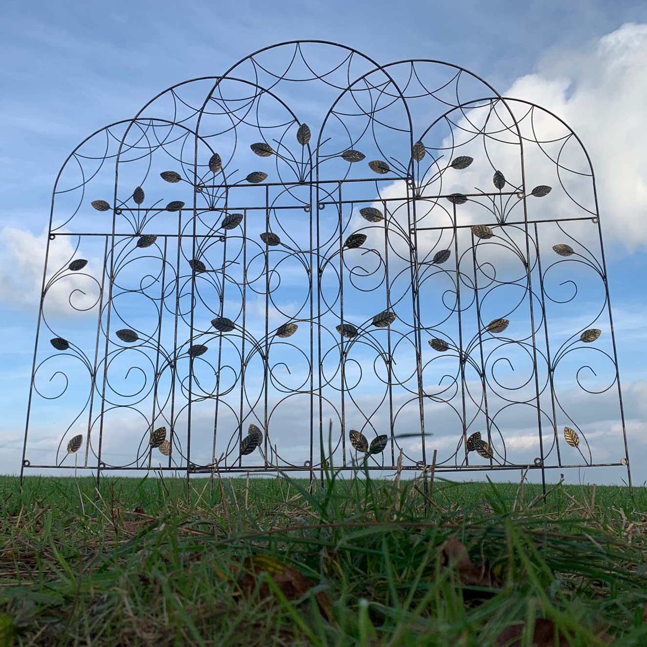 Selections Pack of 5 x Leaf Design Metal Garden Trellis (120 x 50 Centimeter)