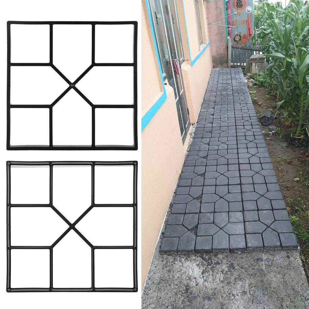 Ejoyous Concrete Moulds Outdoor Garden, DIY Walkway Maker Mold Stepping Stone Paving Pavement Mold Reusable Tool, Concrete Cement Stone Paving Moldfor Garden Driveway Backyard Patios Decor
