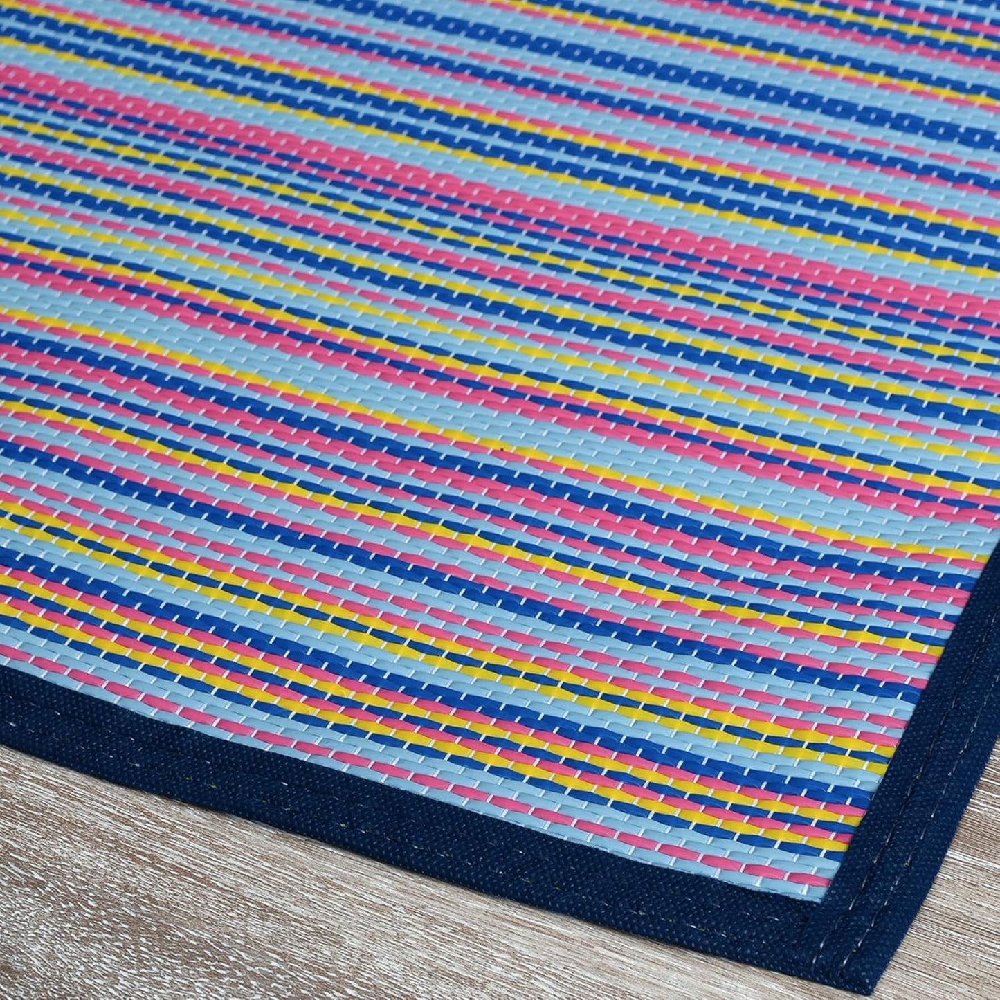 KZY LONDON Outdoor Rugs for Garden - Large Plastic Waterproof Mat 120x180 cm - Reversible Camping and Picnic Rugs - Perfect for Garden, Patio, Picnic, Decking - Stain And Water Resistant (Pink Blue)