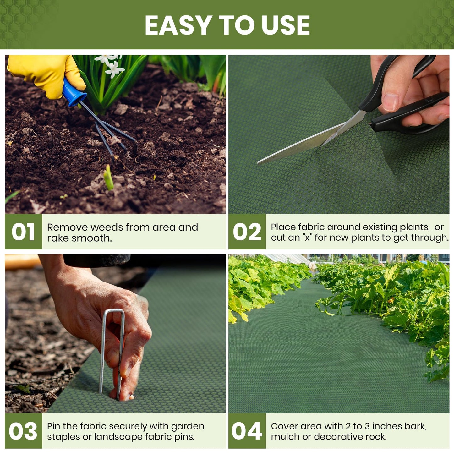 Velway Weed Control Membrane 1x10M - Biodegradable Non-Woven Weed Barrier Fabric Landscaping Ground Cover Weed Suppressant Membrane for Patios Garden Flower Beds